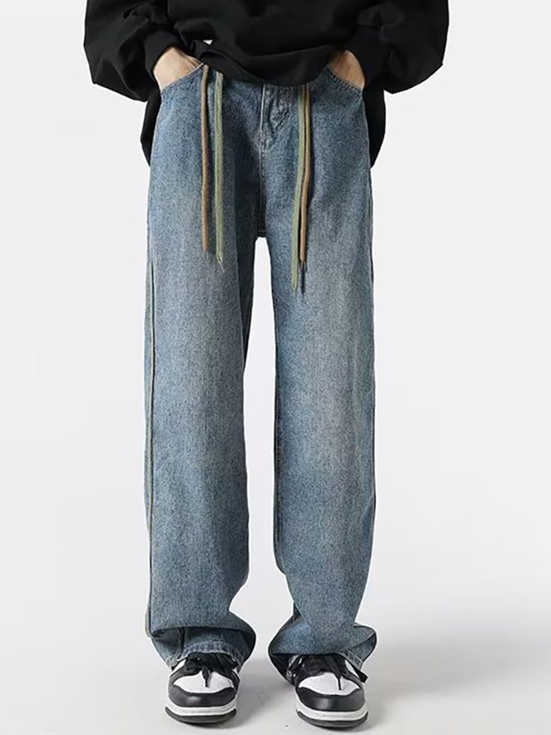 

StyleCast x Revolte Men Straight Fit Light Fade Jeans, Blue
