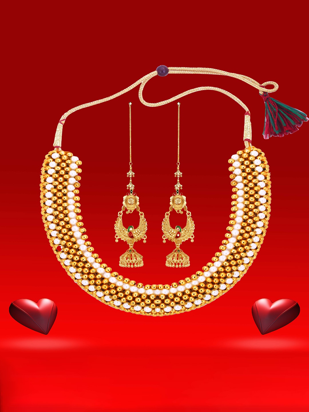 

Heer Collection Gold-Plated Beaded Jewellery Set