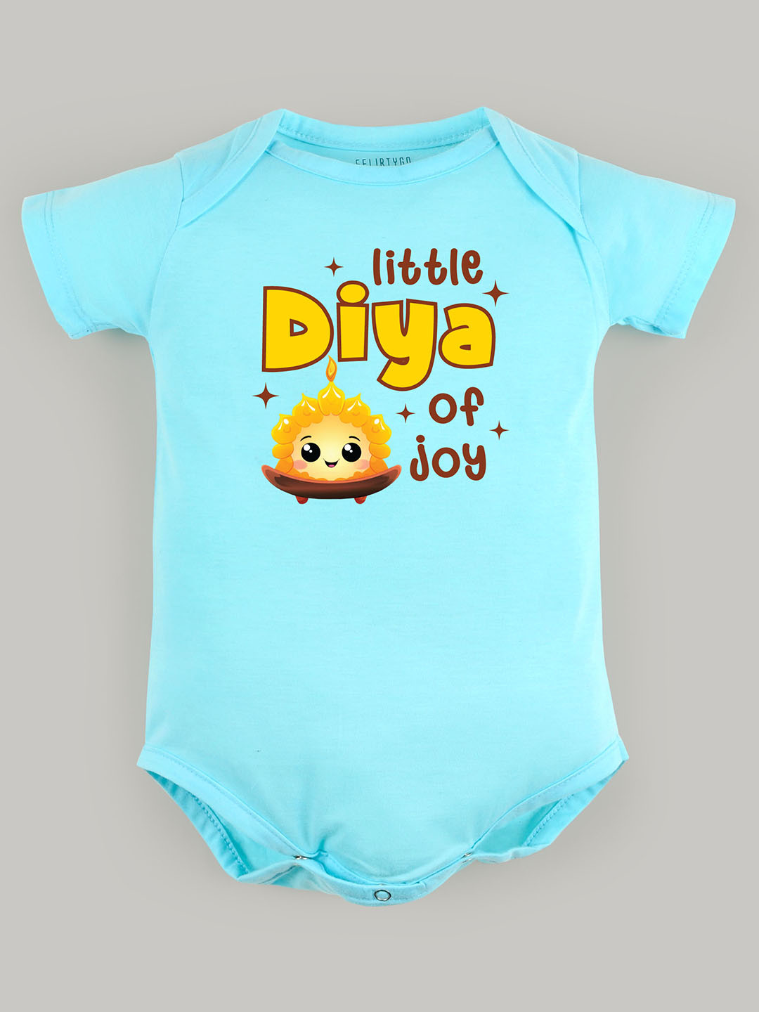 

FFLIRTYGO Kids Printed Cotton Bodysuit, Turquoise blue