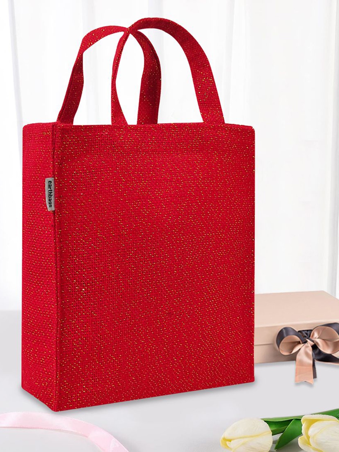 

earthbags Unisex Solid Structured Handheld Bags, Red