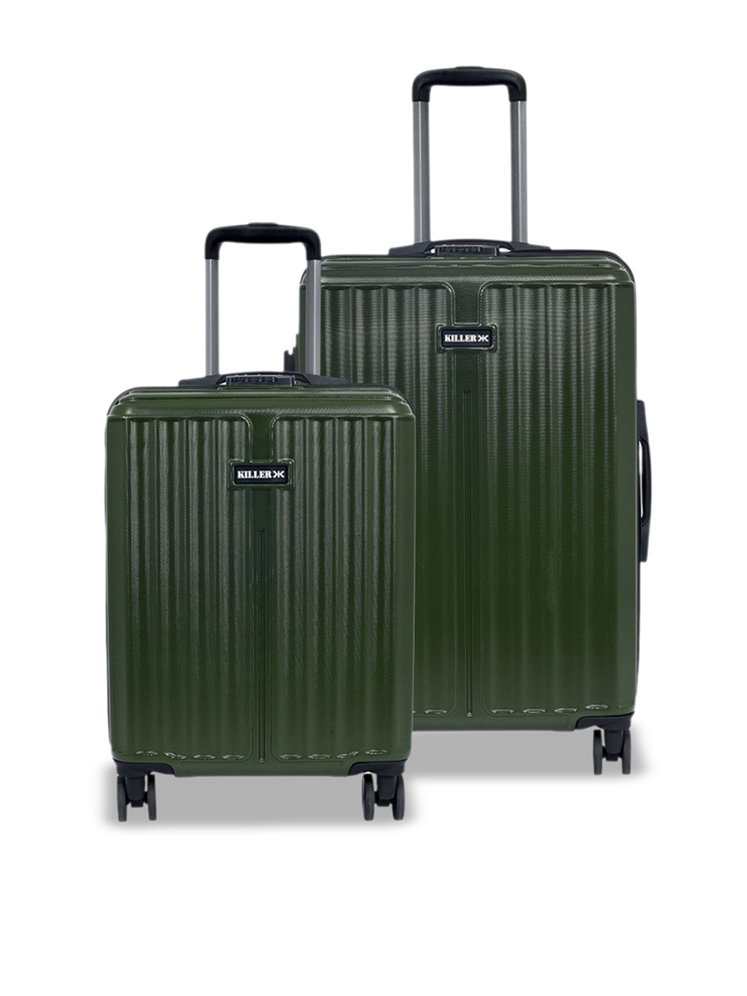 

Killer Unisex Set Of 2 Hard-Sided Cabin & Medium Trolley Bags, Green
