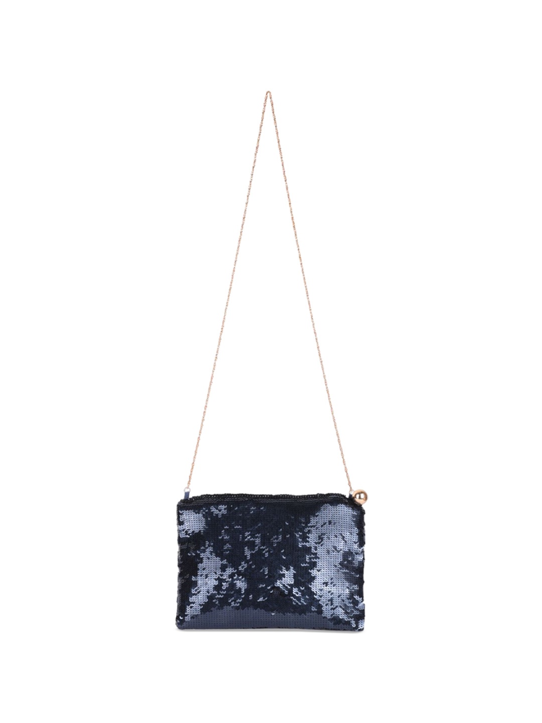 

Rediscover Fashion Women Embellished Structured Sling Bag, Navy blue
