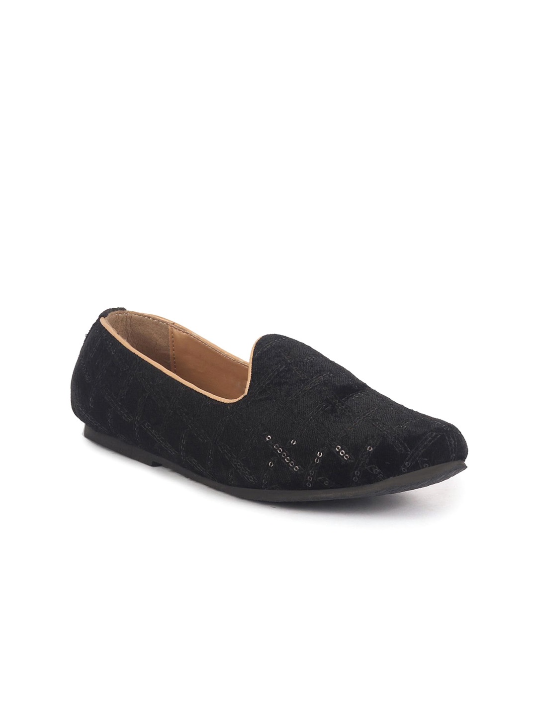 

FAUSTO Men Woven Design Mojaris, Black