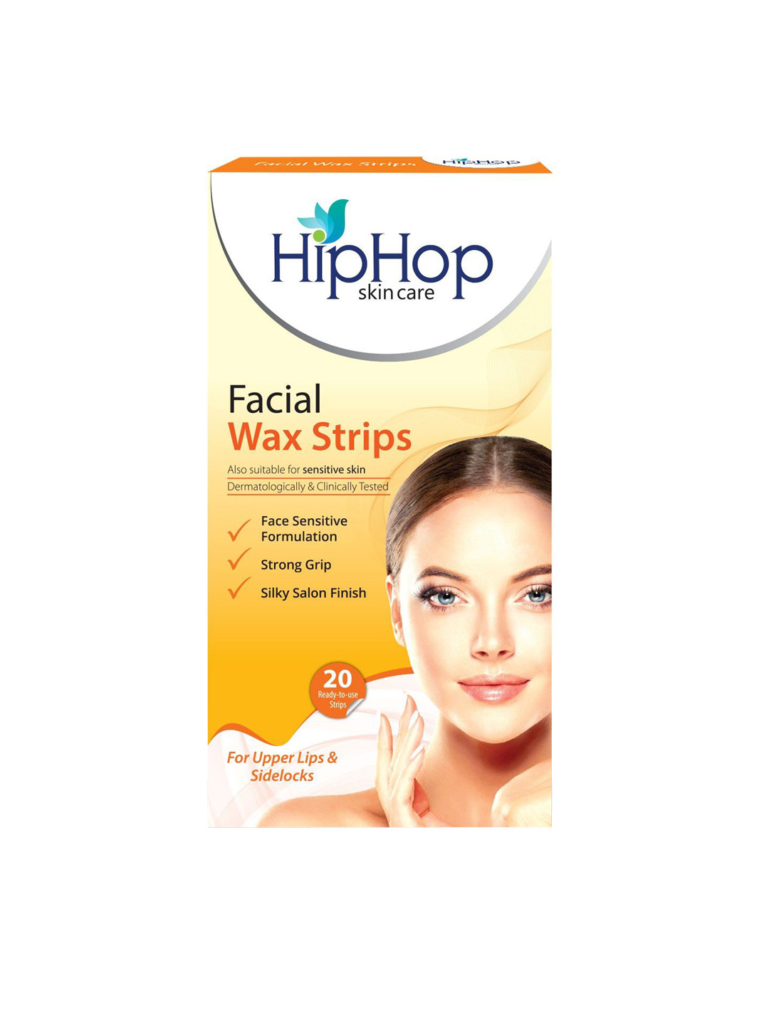 

HipHop Skincare Facial Wax Strips Cleansing Wipes - 20 Strips, Orange