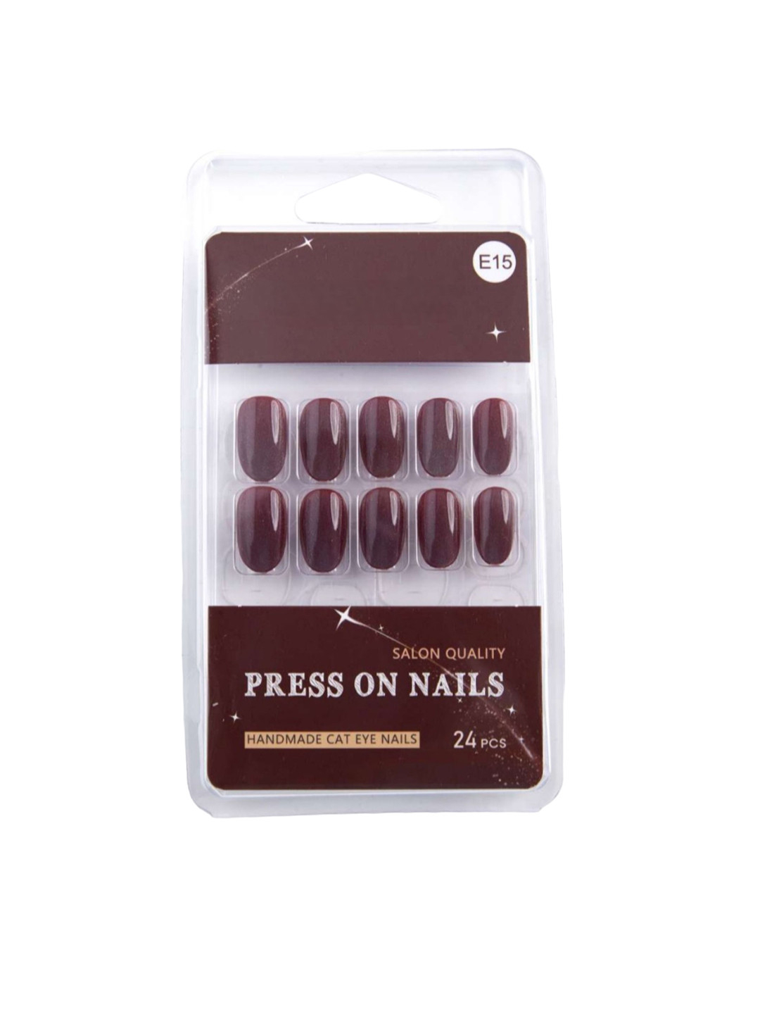 

RANORE Set Of 24 Cat Eye Press-On Nails - E15, Maroon