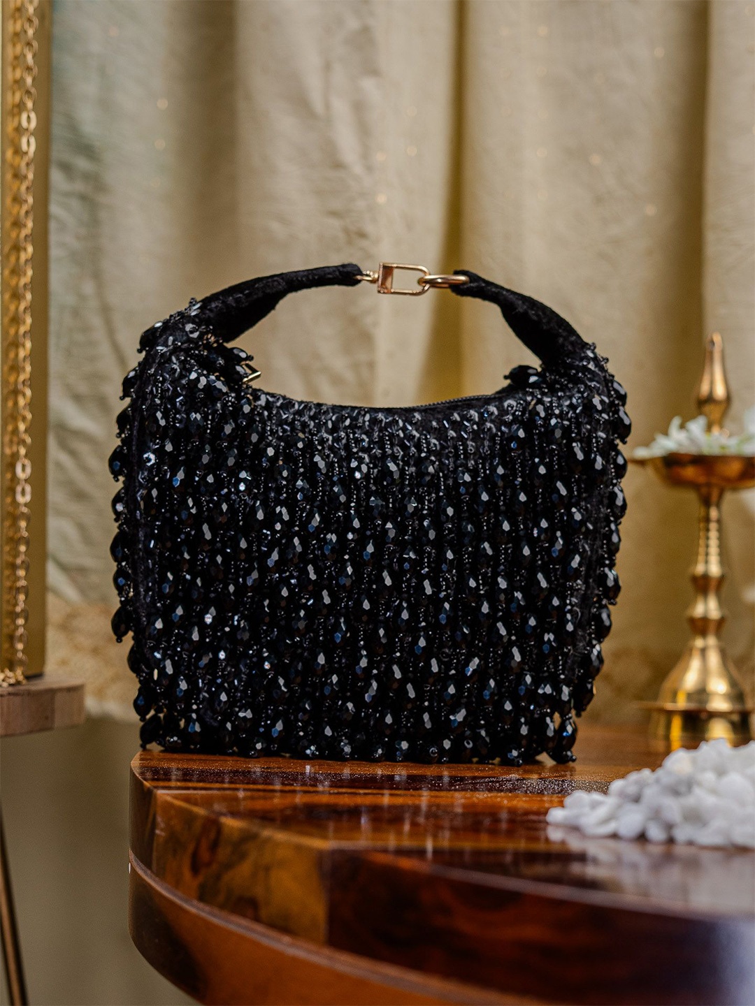 

NR By Nidhi Rathi Embellished Purse Clutch, Black