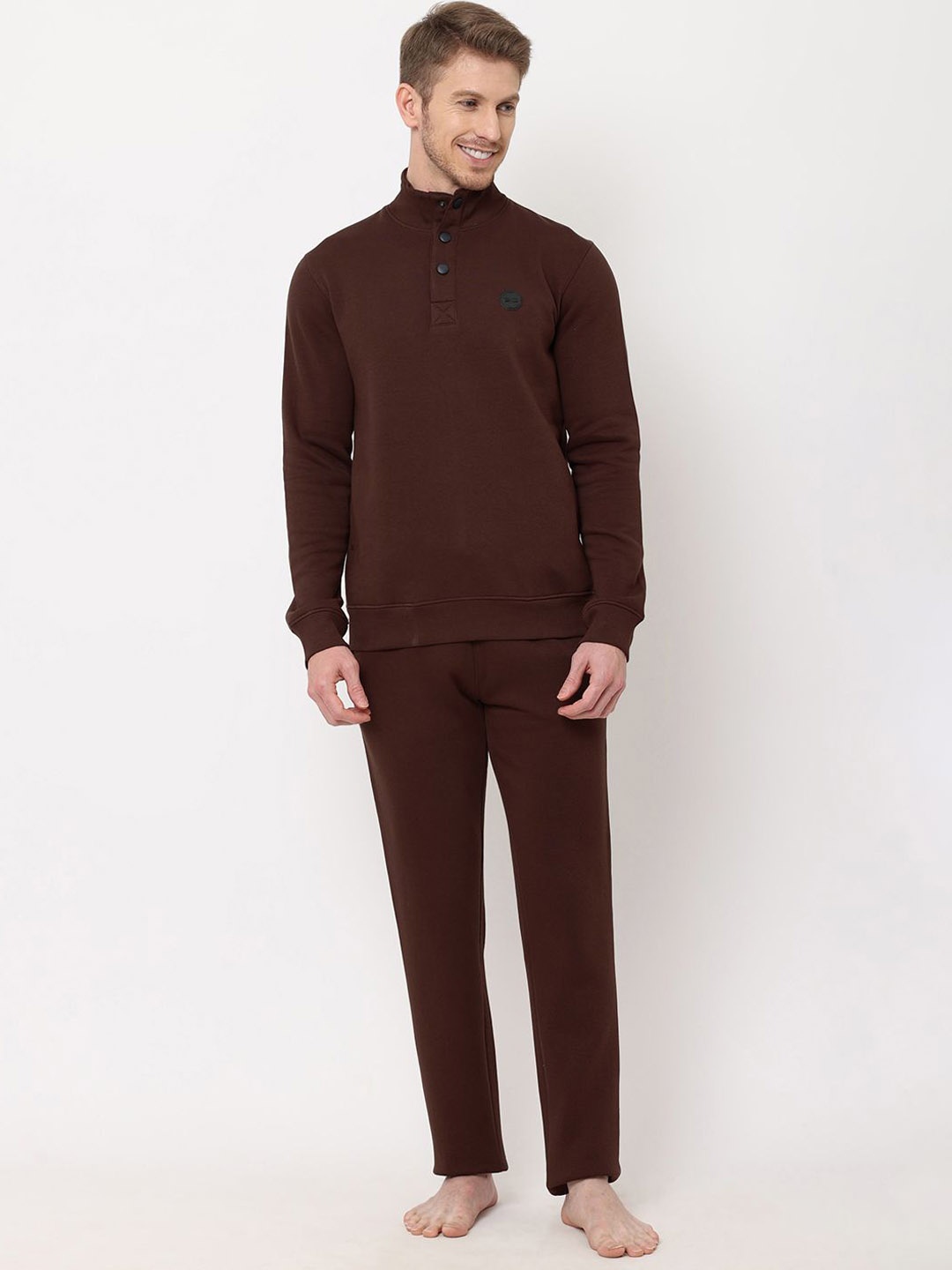 

Sweet Dreams Men Solid Night suits, Brown