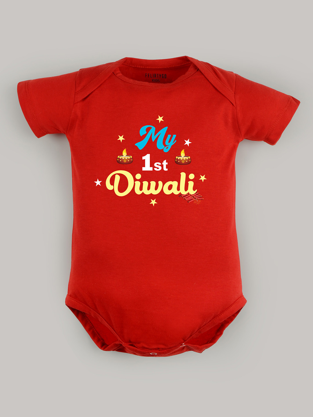 

FFLIRTYGO Infants Kids Printed Pure Cotton Bodysuit, Red