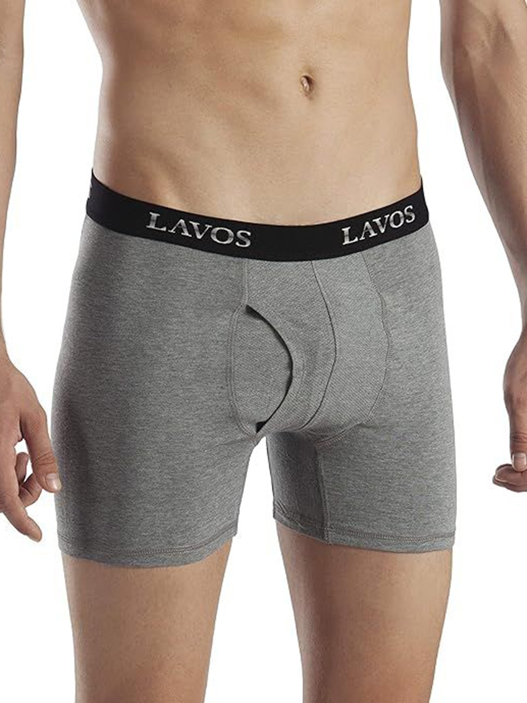 

LAVOS Men Mid-Rise Anti Microbial Basic Briefs LM2003HEATHERGREY-L, Grey