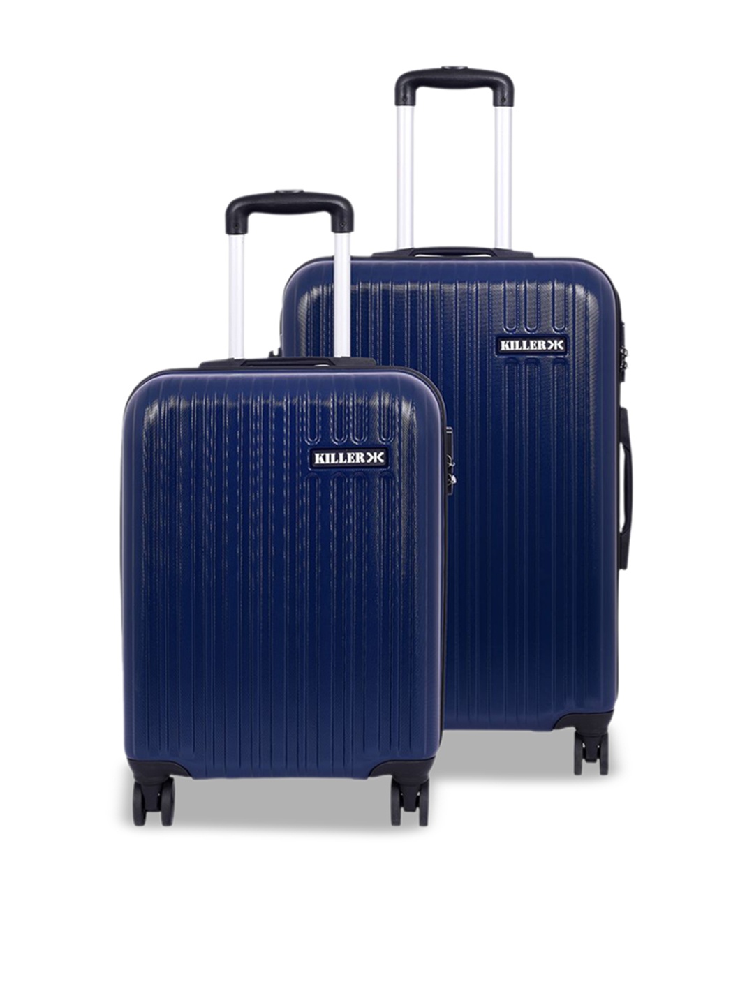 

Killer Unisex 2-Pcs Hard-Sided Medium & Small Trolley Suitcase, Blue