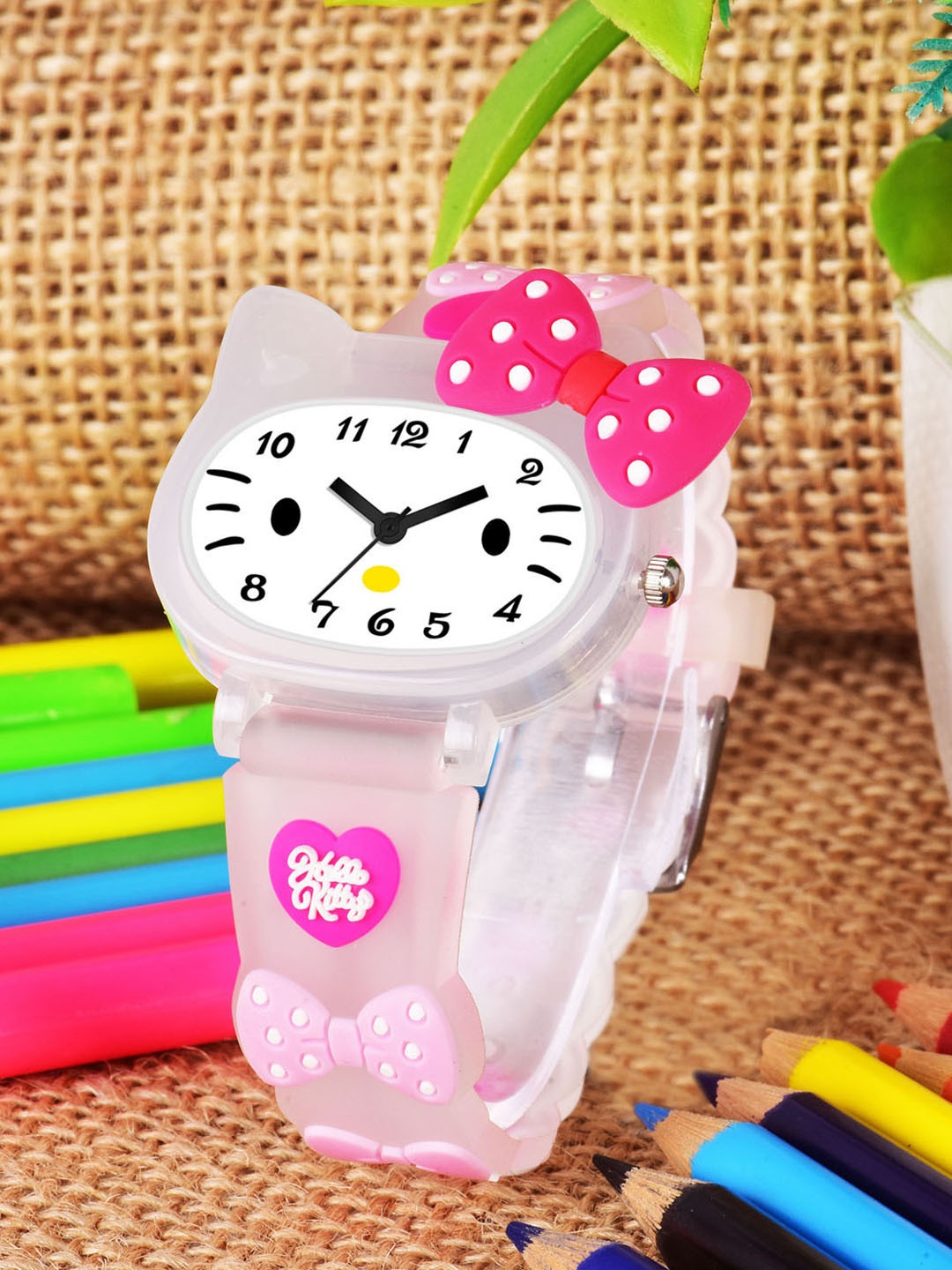 

Shocknshop Kids - Girls Printed LED Dial & Straps Analogue Watch 339 White Kitty