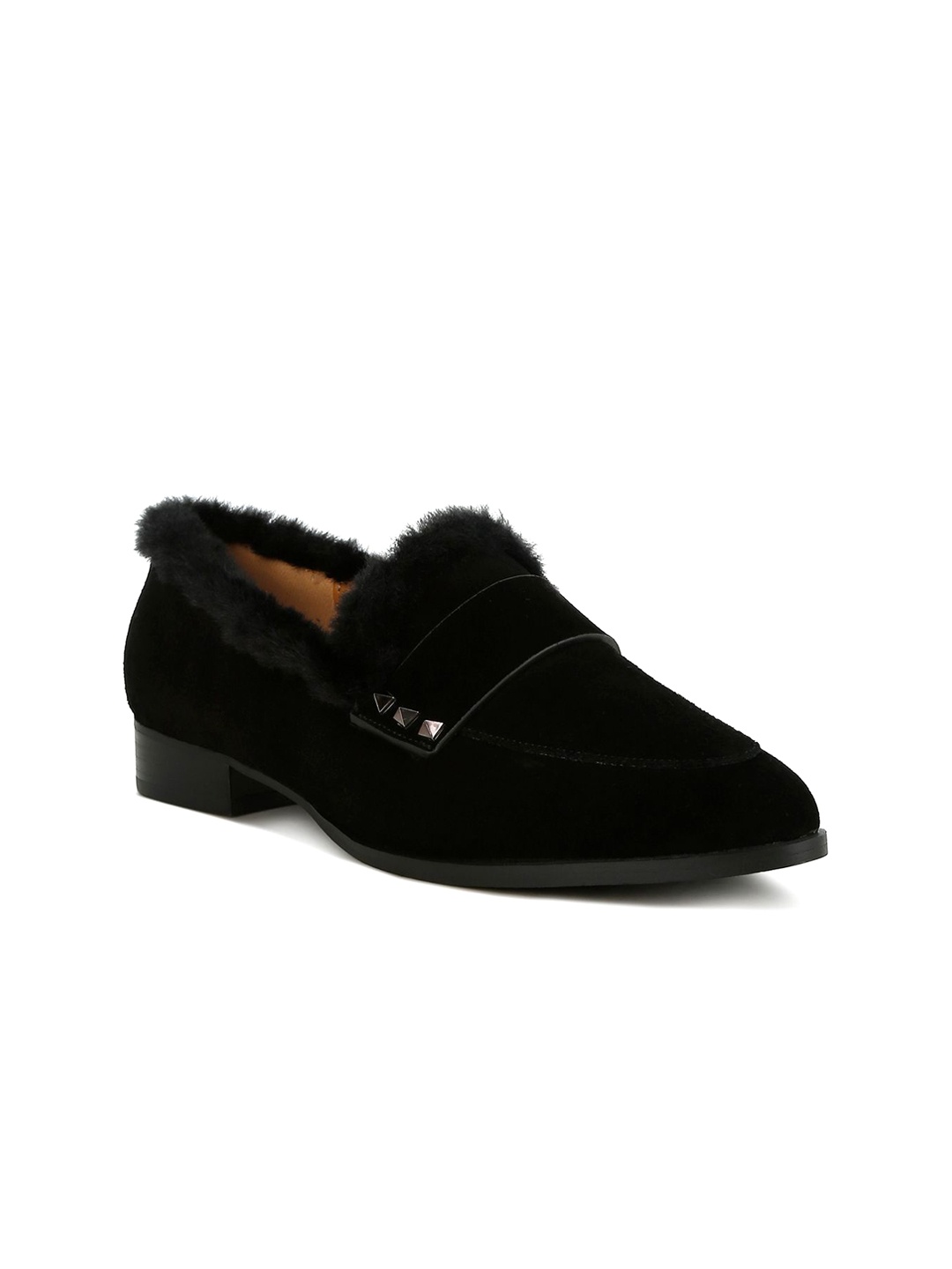 

RAG & CO Women Suede Casual Shoes Loafers, Black