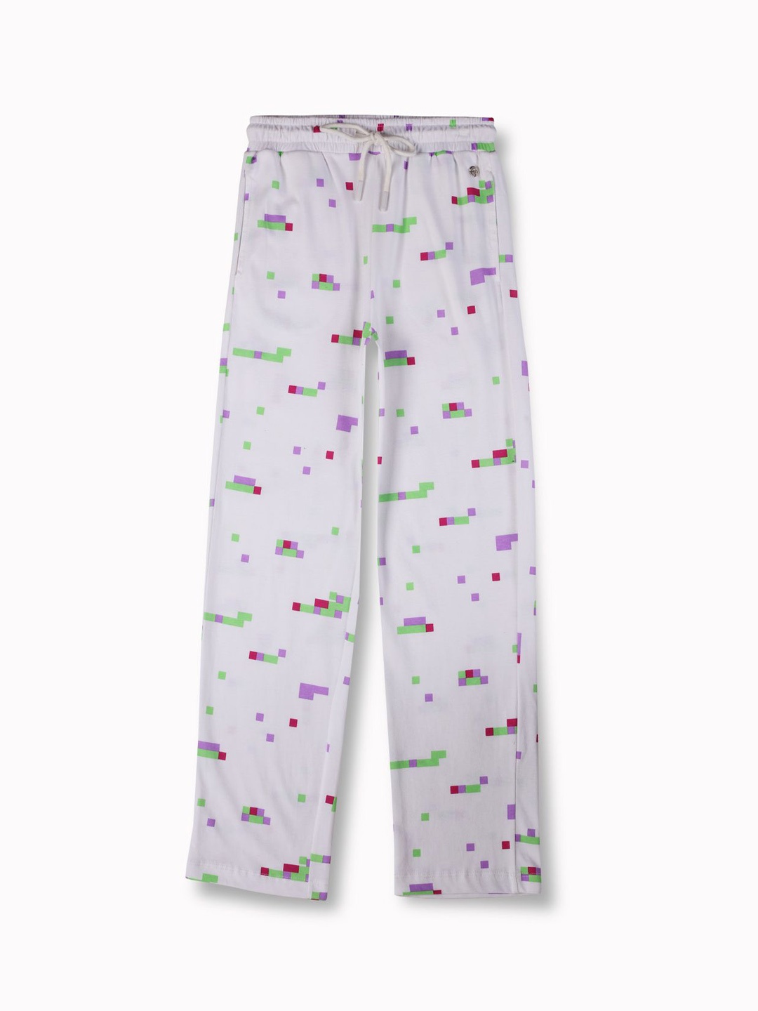 

Gini and Jony Girls Graphic Printed Cotton Relaxed-Fit Track Pants, White