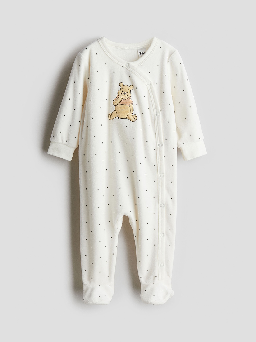 

H&M Infant Boys Printed Cotton Sleepsuit, White