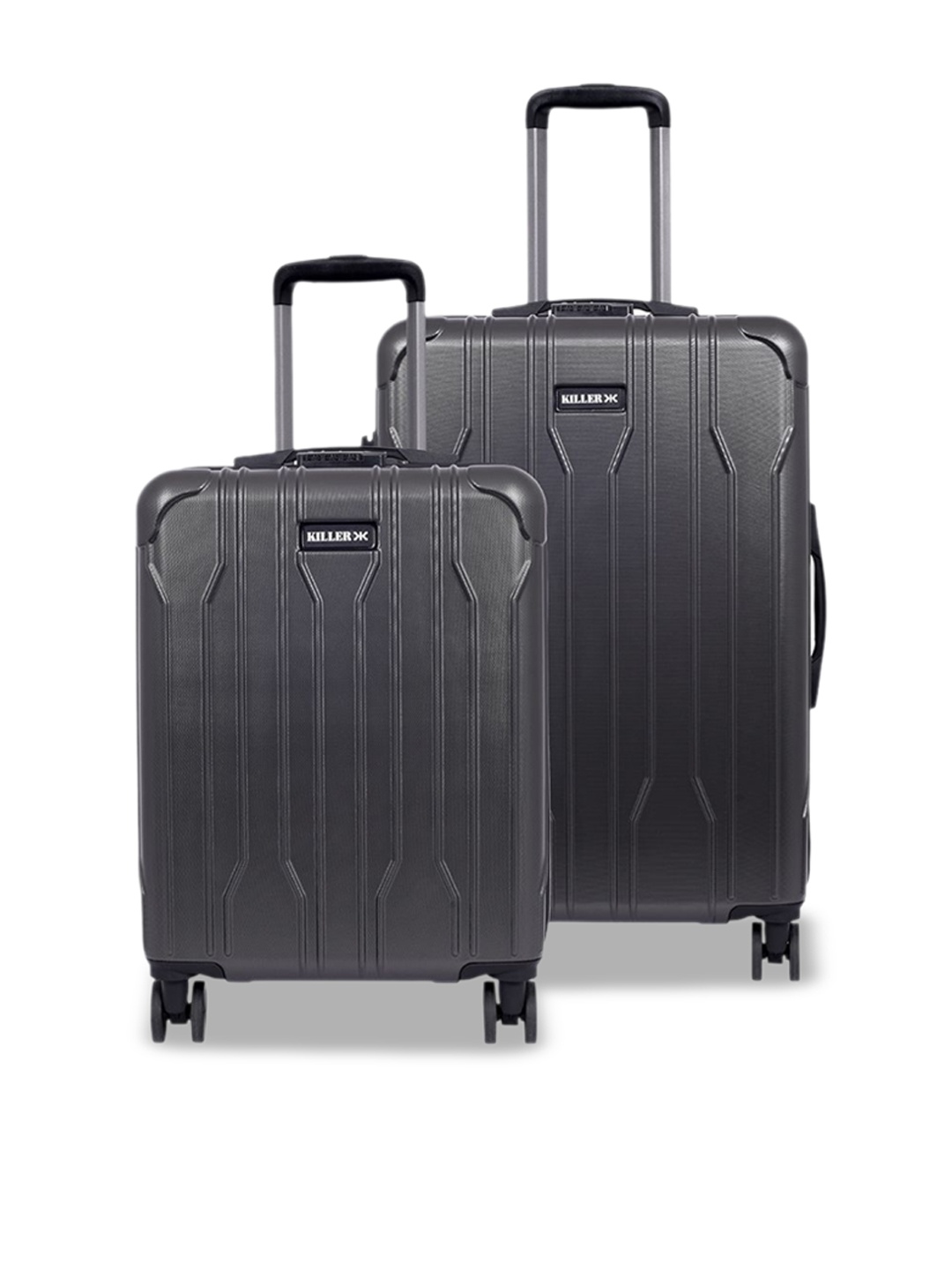 

Killer Set Of 2 Textured Hard-Sided Trolley Bags, Grey