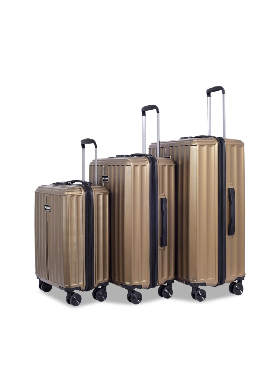 

Killer Set Of 3 Hard Sided Trolly Bags, Gold