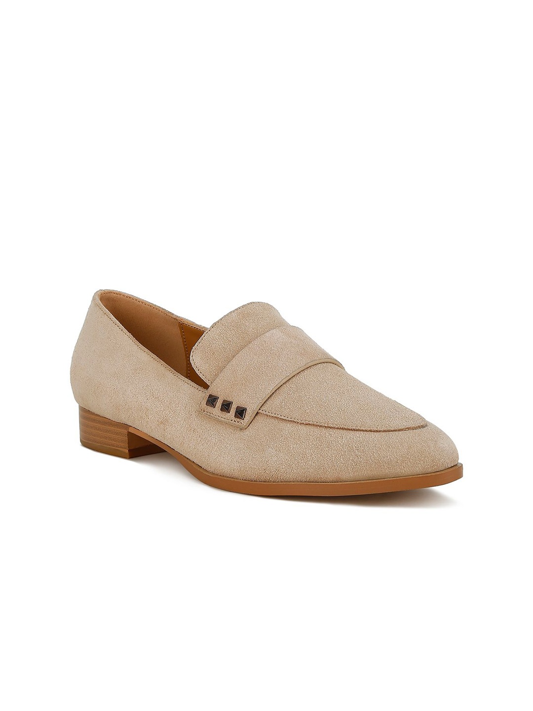 

RAG & CO Women Textured Slip-on Loafers, Beige