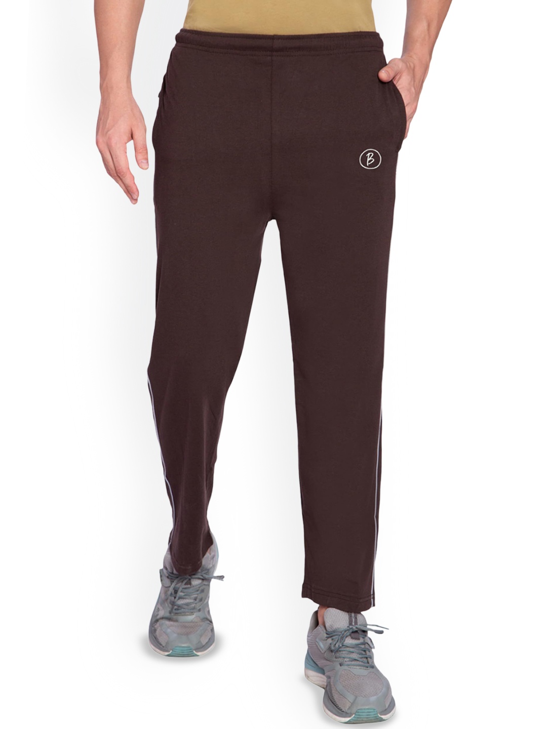 

BAESD Men Mid-Rise Cotton Track Pant, Brown