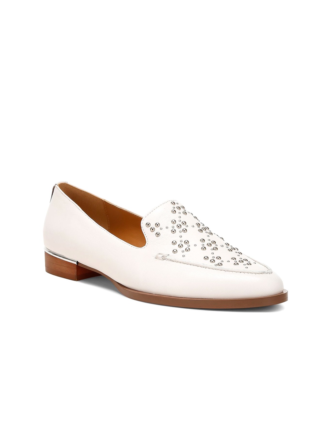 

RAG & CO Women Leather Loafers, White