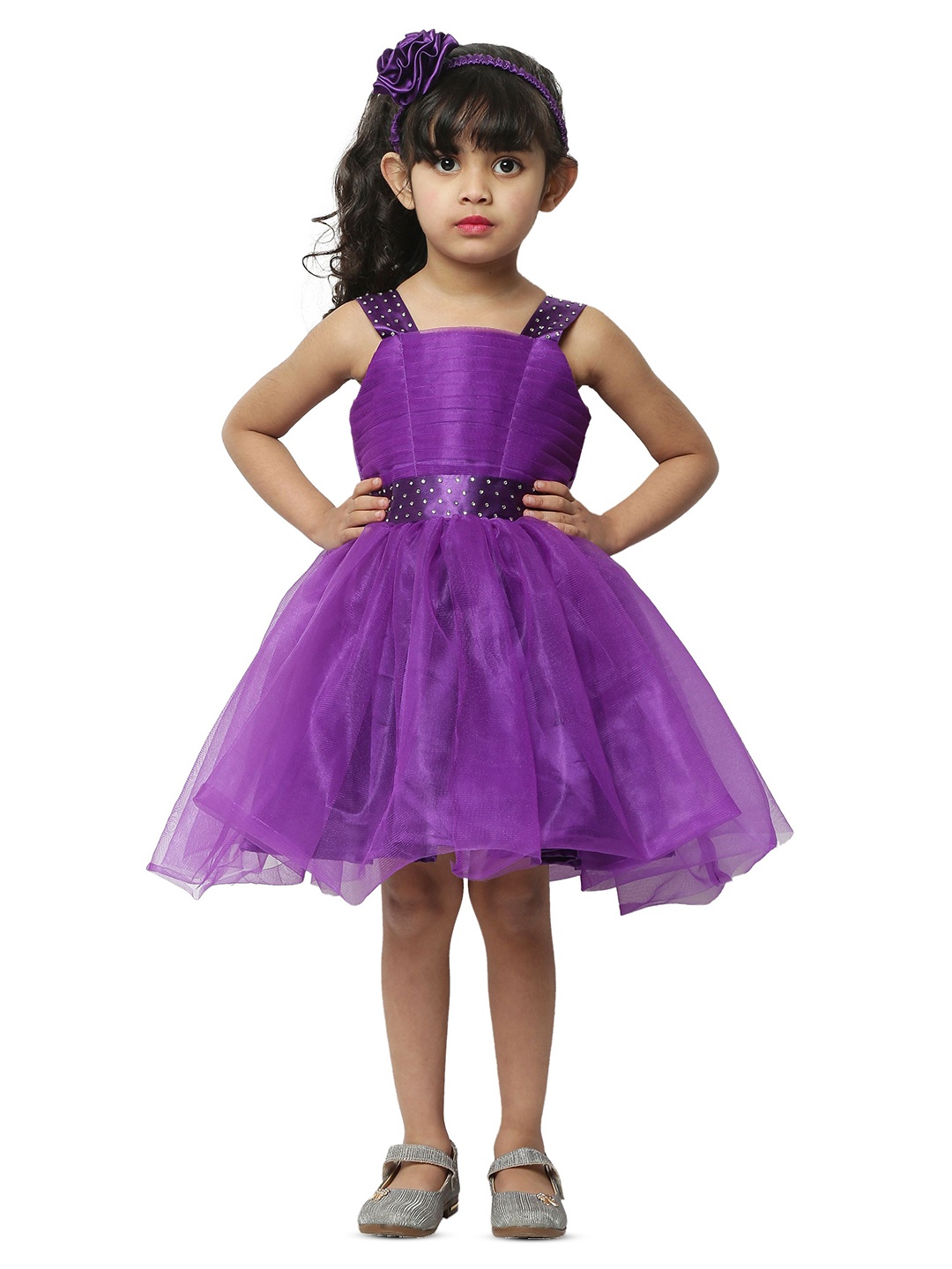 

Wish little Girls Net Fit & Flare Dress, Purple