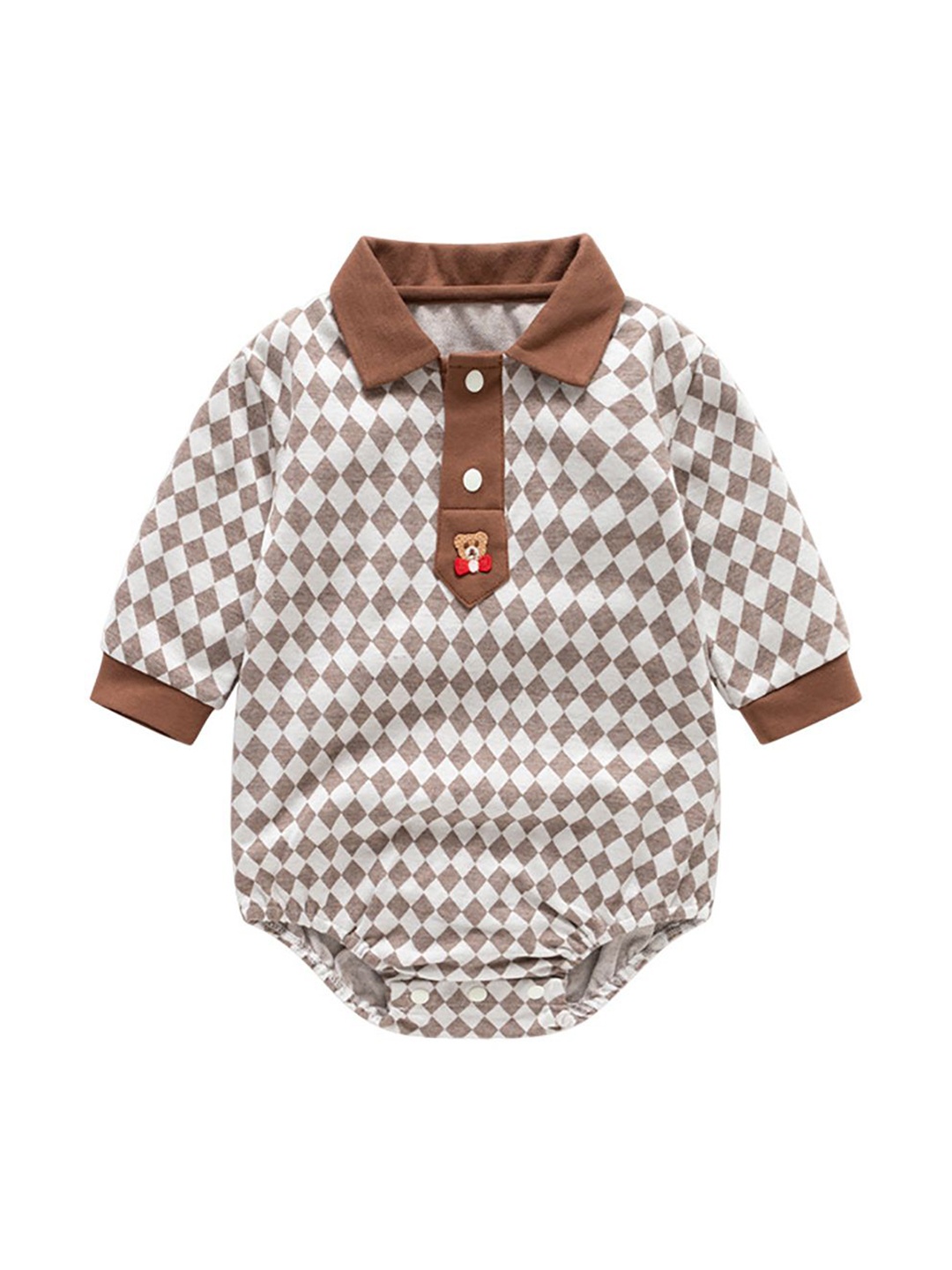 

StyleCast x Revolte Infant Boys Printed Cotton Bodysuit, Coffee brown