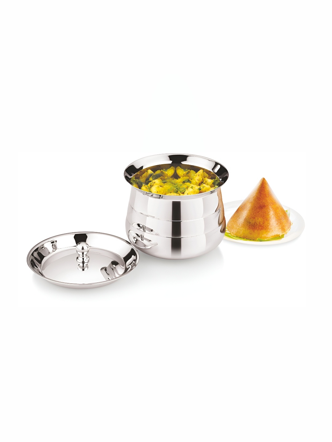 

MUKTI Mudhiras Ringo Dishwasher Safe Stainless Steel Cooking Pot-550 ml, Silver