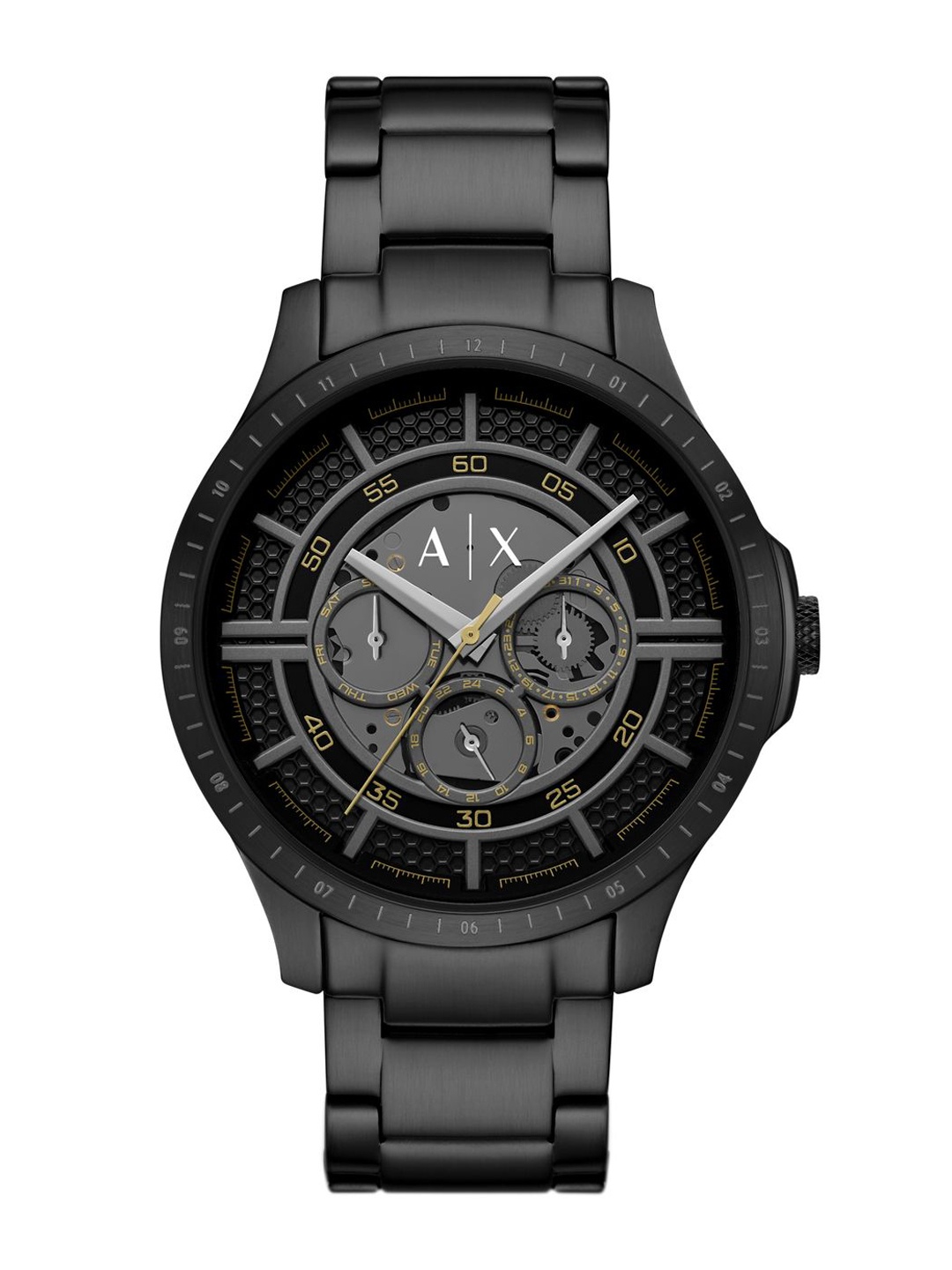 

Armani Exchange Men Skeleton Dial & Stainless Steel Straps Analogue Watch AK_AX2460, Black