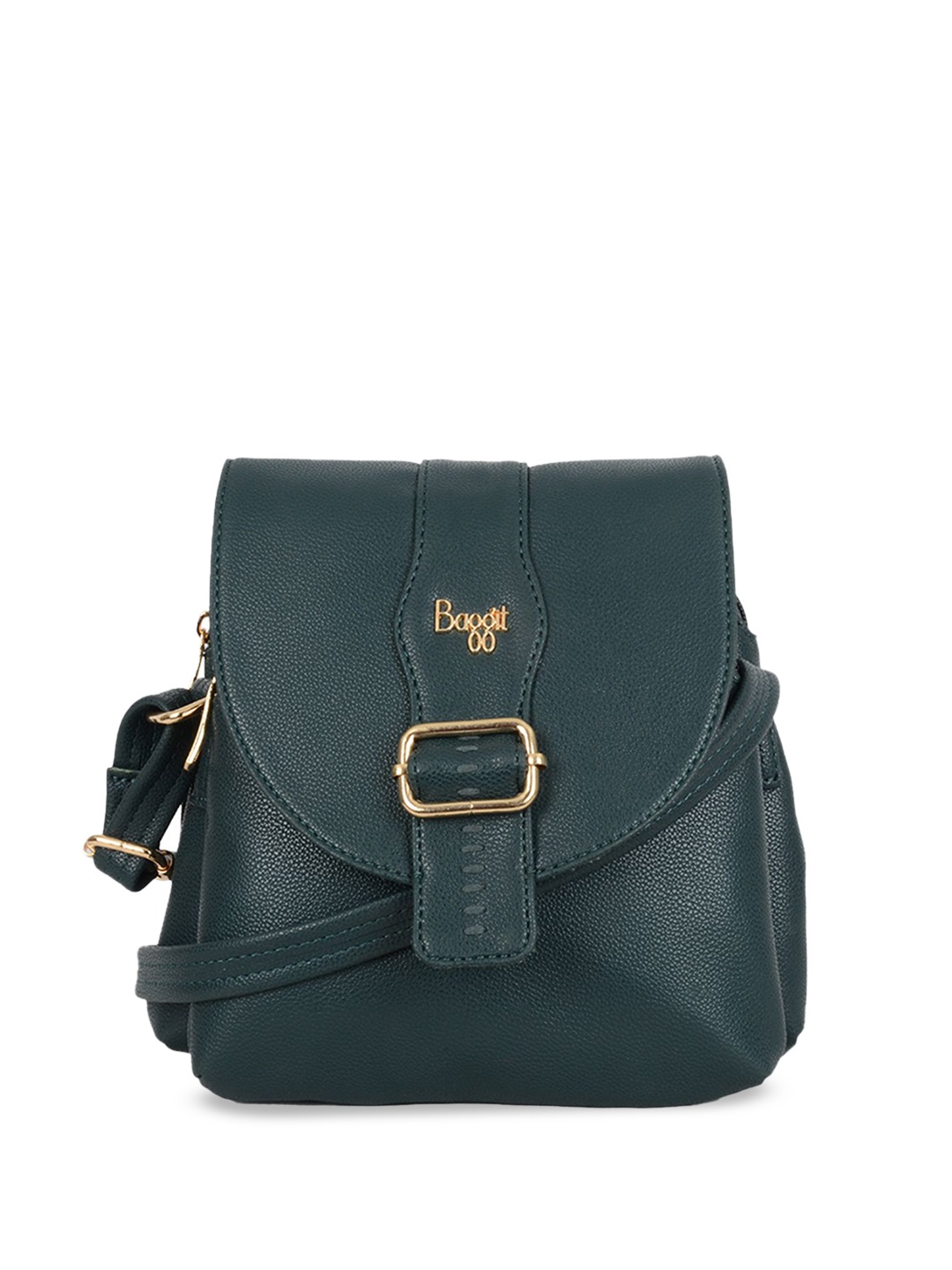 

Baggit Women Textured Structured Sling Bag, Green