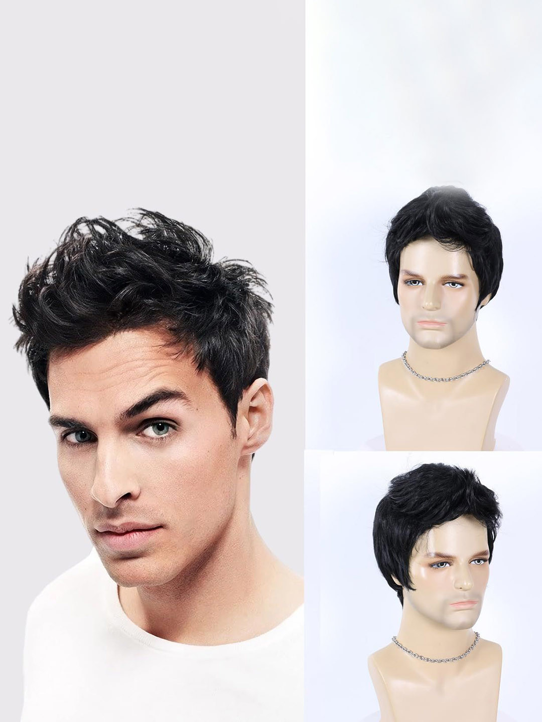 

D-Divine Men Tape In Straight Toupee Hair Extension - 6 Inch, Black