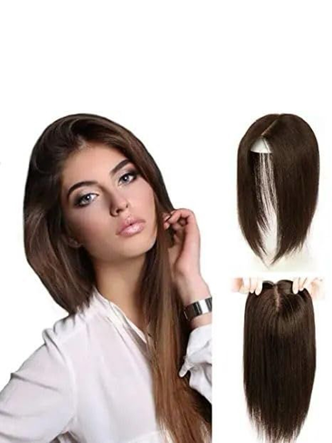

D-Divine Clip-In Straight Toupee Hair Extension - Brown