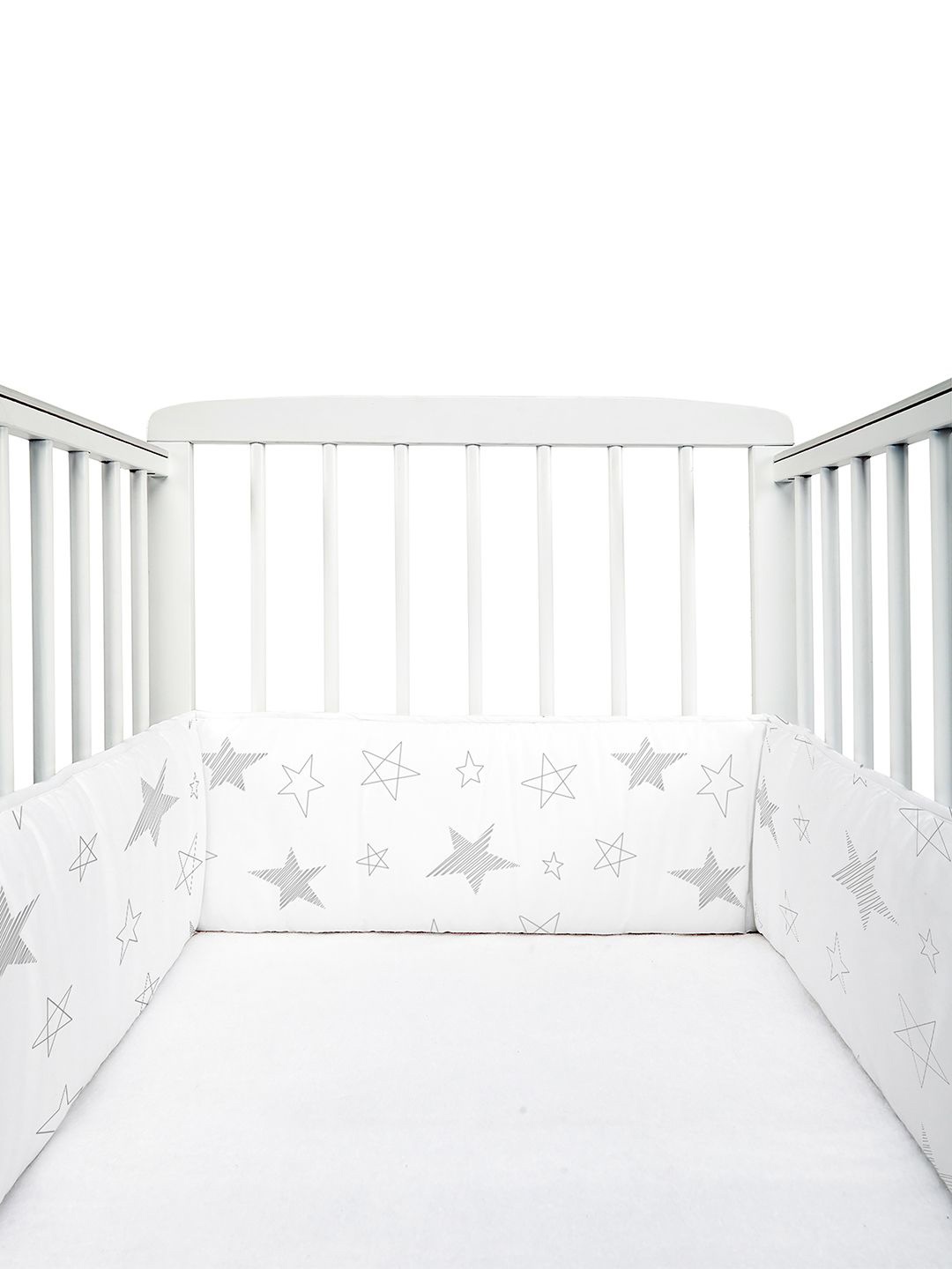 

The White Cradle Printed Cotton Cot Bumper Bed Sets, Grey
