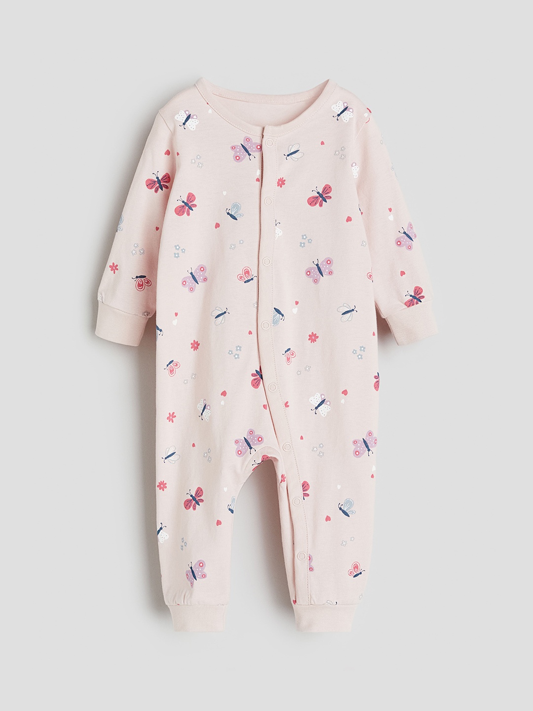 

H&M Boys Rompers Patterned Sleepsuit, Pink