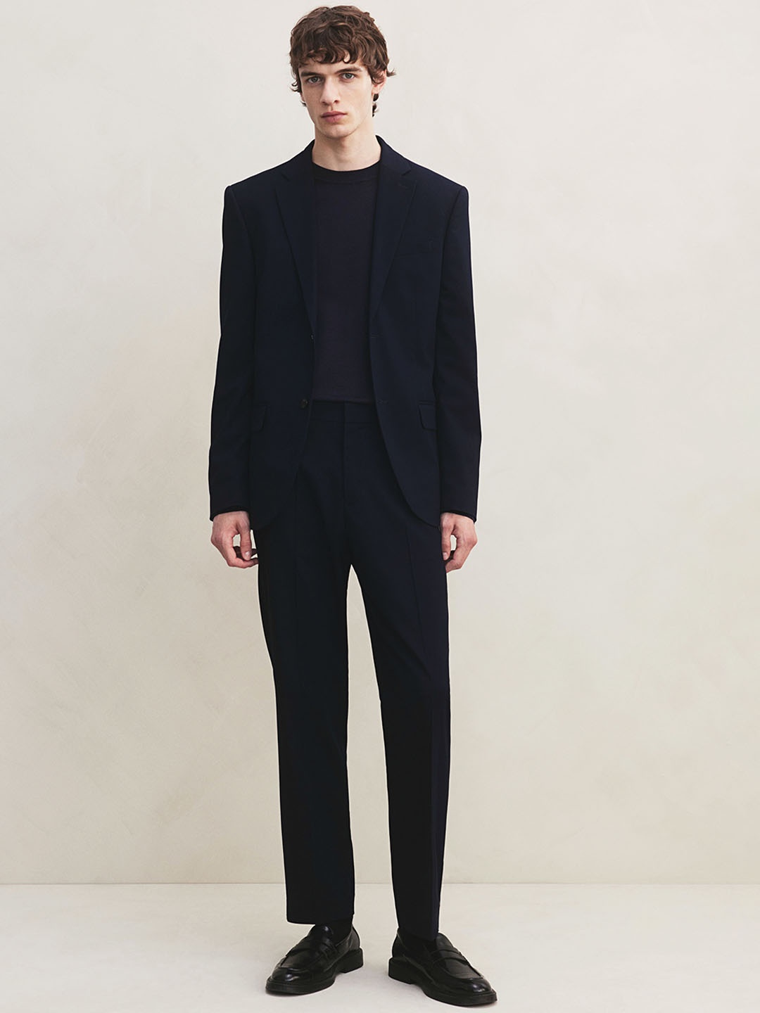 

H&M Men Mid Rise Suit Trouser, Black