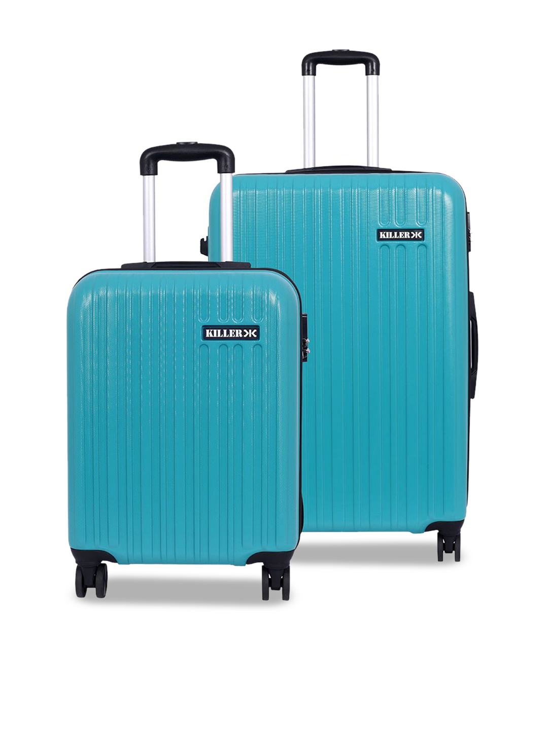 

Killer Unisex Set Of 2 Textured Hard-Sided Trolley Bags, Sea green