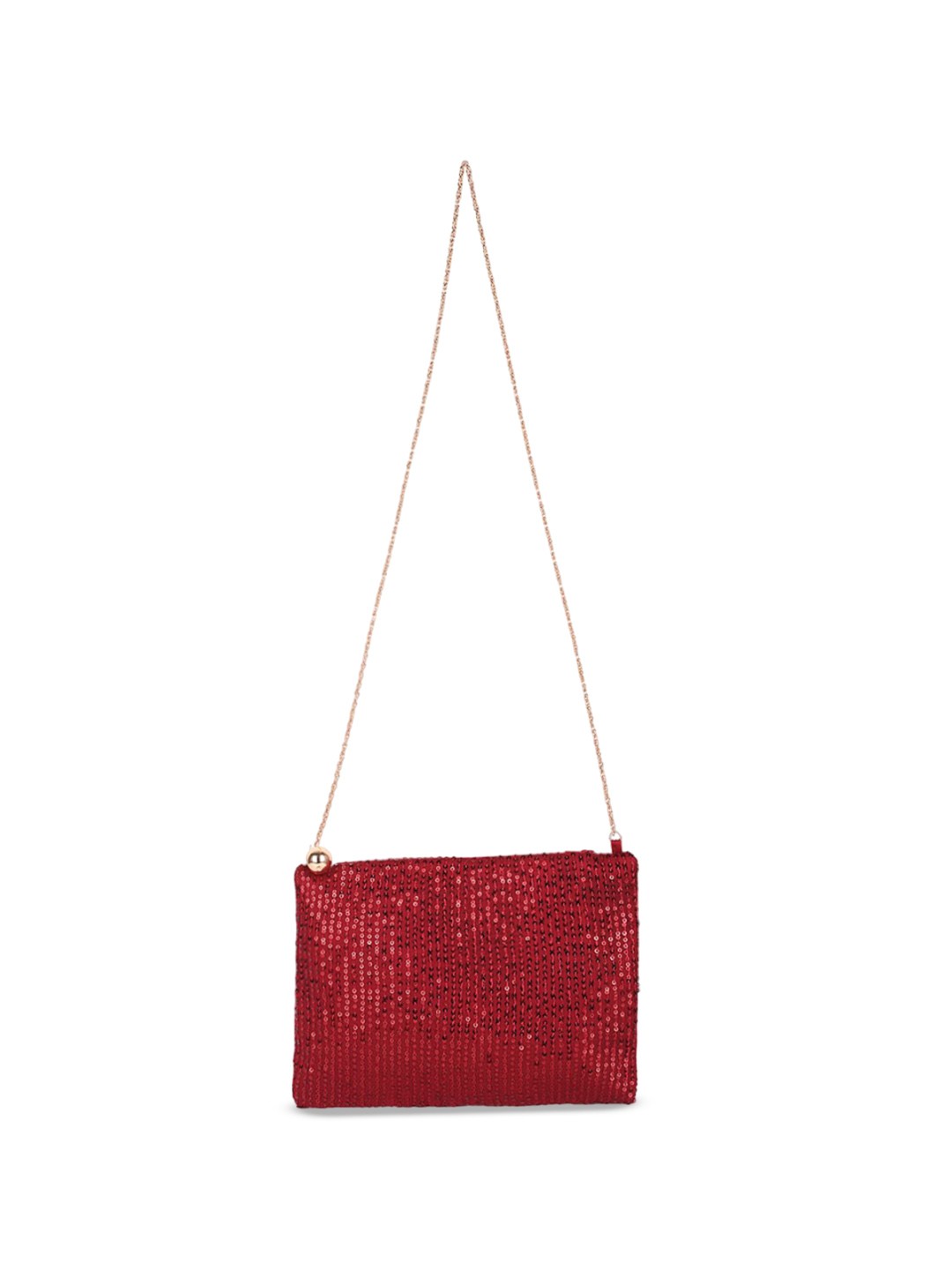 

Rediscover Fashion Women Embellished Structured Sling Bag, Red