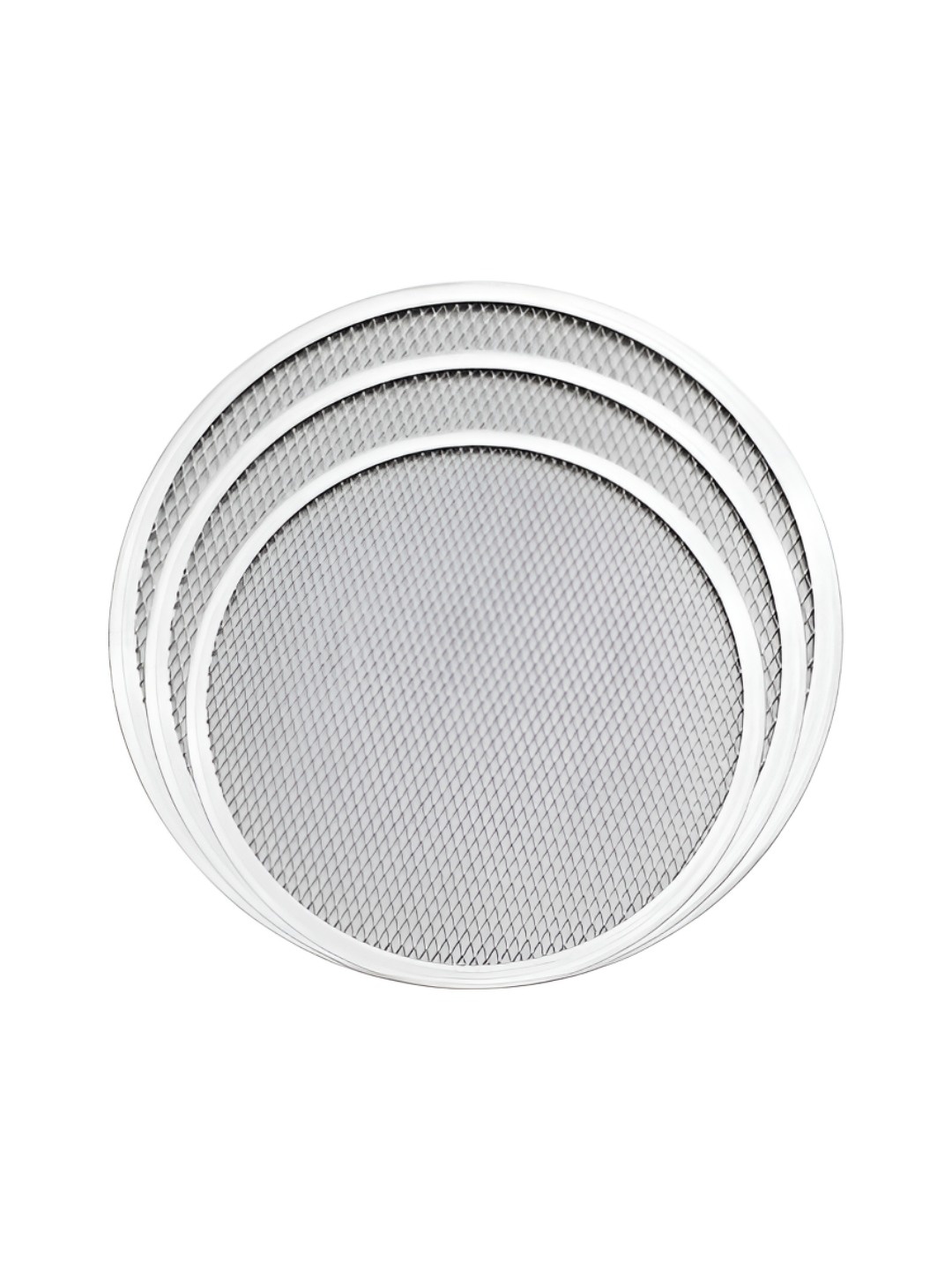 

HAZEL 3 Pieces Pizza Mesh Screen Aluminum Trays, Silver
