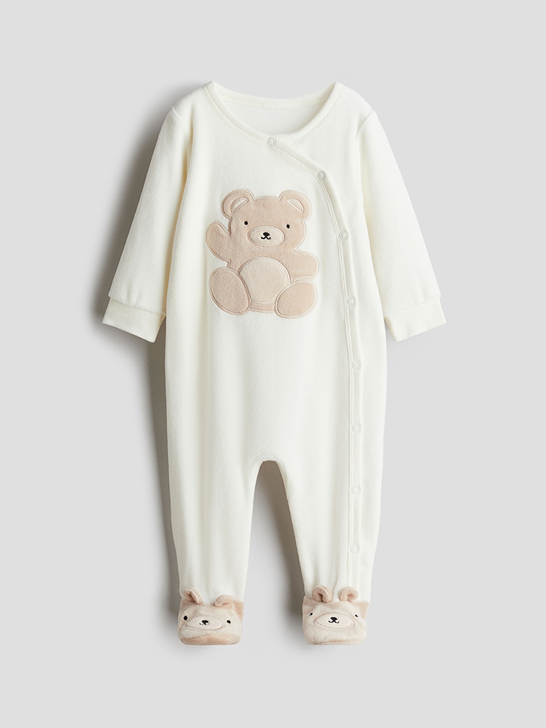 

H&M Boys Printed Sleepsuit, White