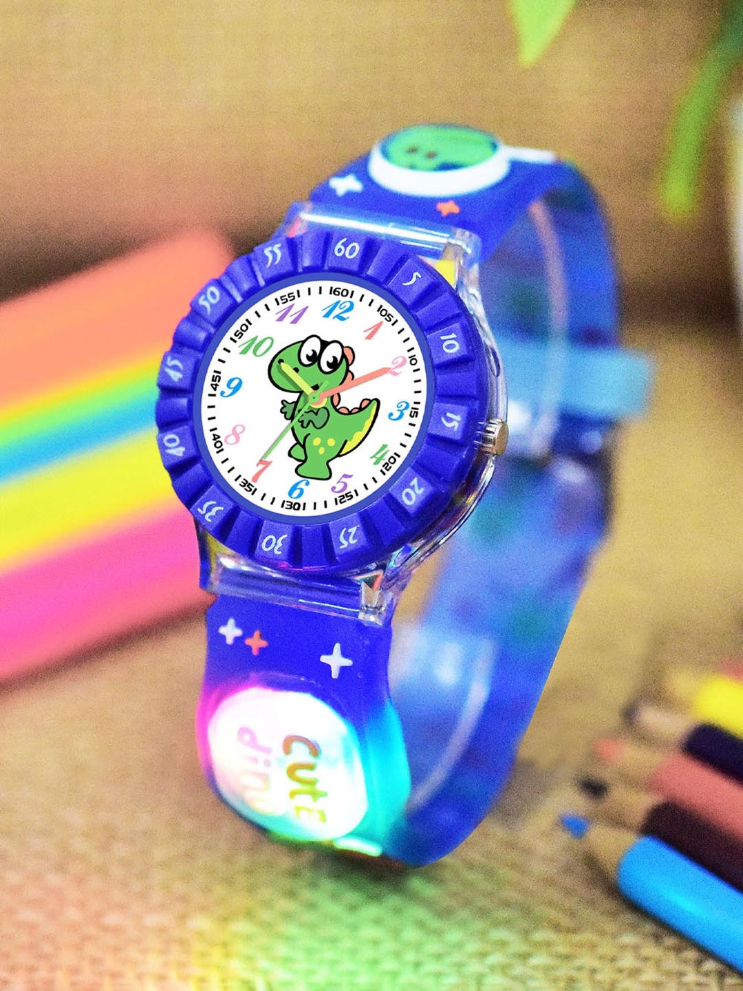 

Shocknshop Boys Printed Dial & Straps Analogue Watch 335 Blue Cute Dino