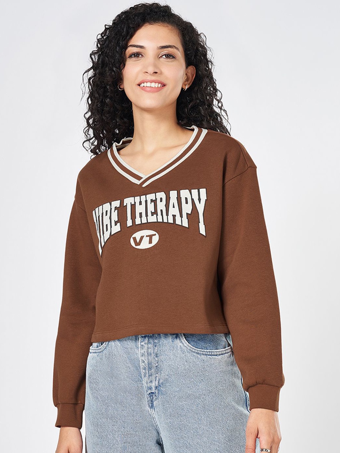 

People Women Casual Regular Sweatshirt, Tan