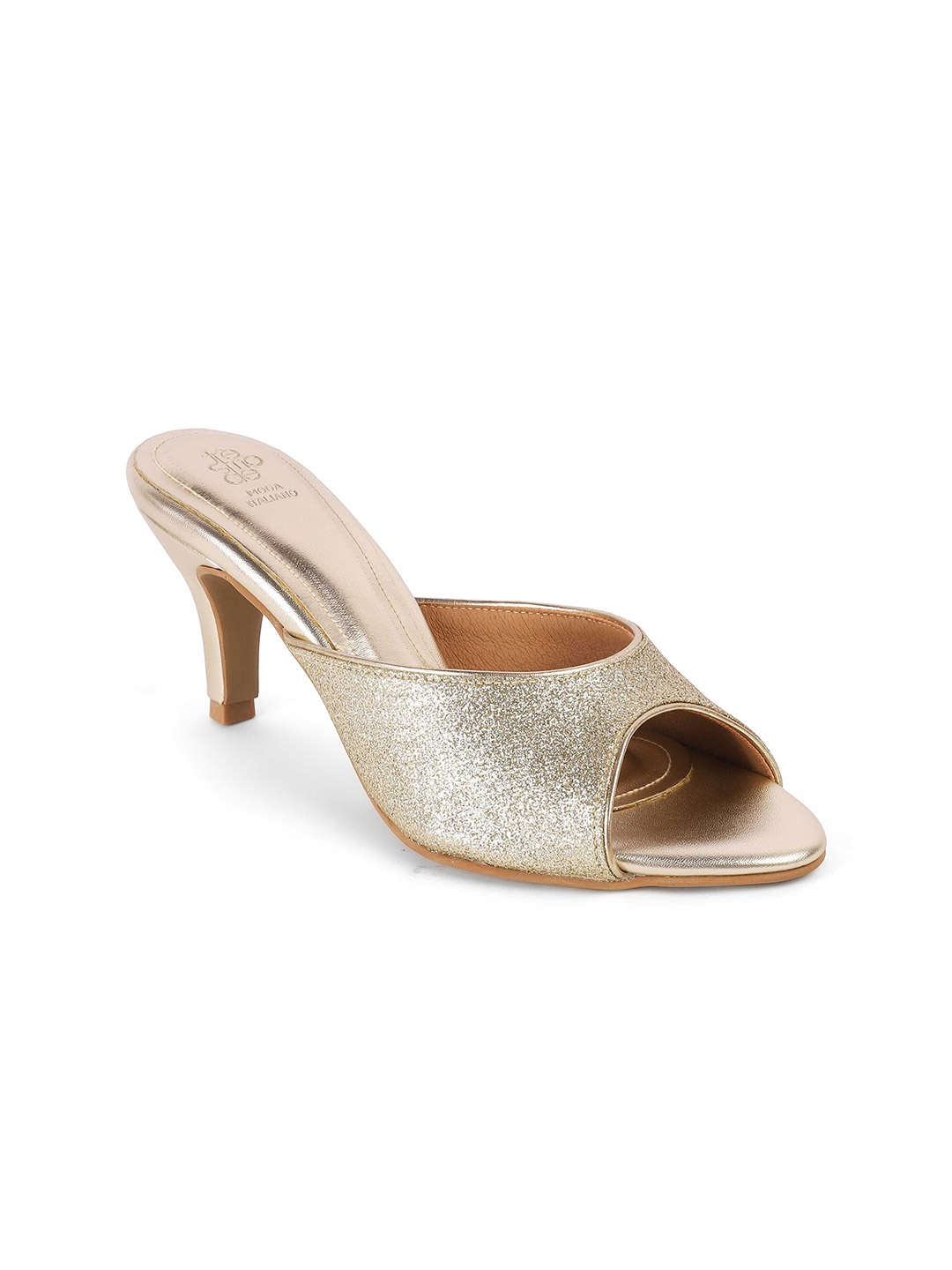 

Tresmode Women Embellished Leather Stiletto Sandals, Gold