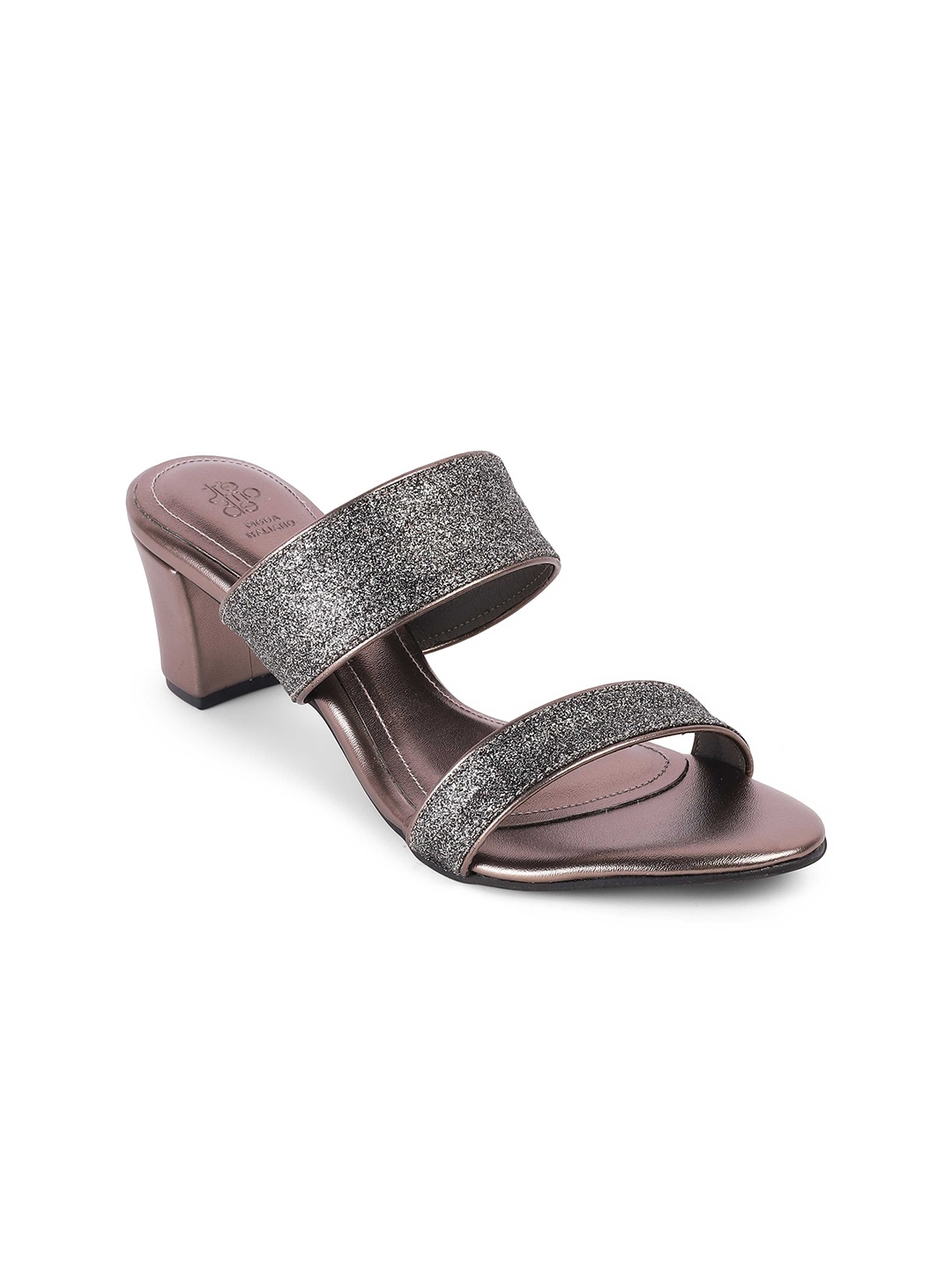 

Tresmode Women Leather Block Heels Sandals, Grey