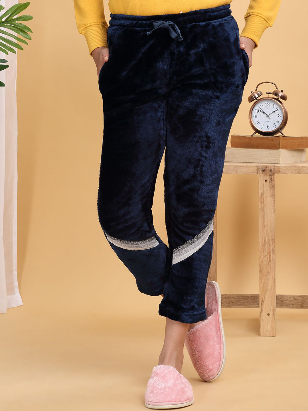 

Sweet Dreams Navy Blue Girls Mid Rise Lounge Pants