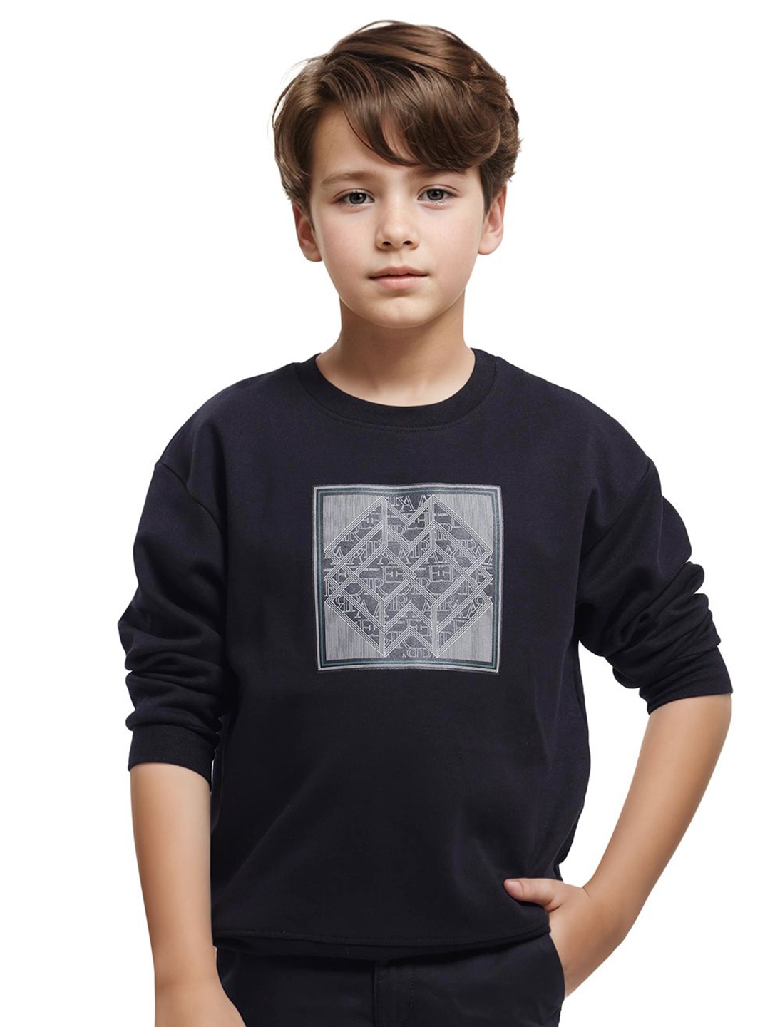 

Rare Ones Boys Monogram Hd Print Sweatshirt, Black