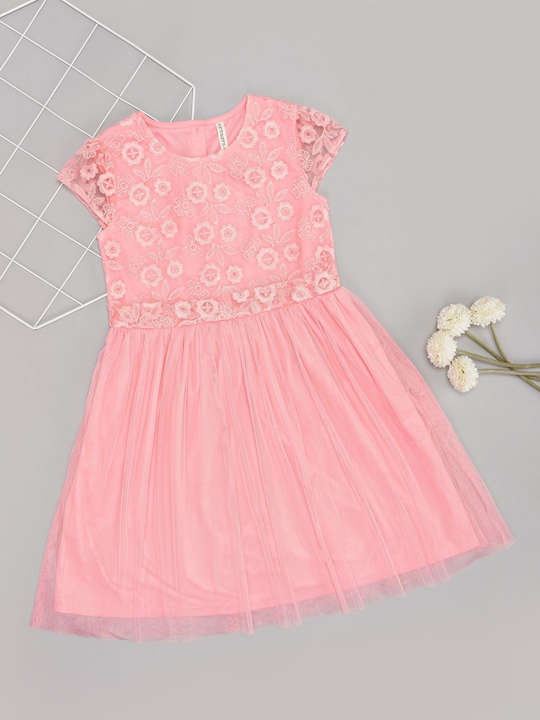 

Pantaloons Junior Girls Fit & Flare Dress, Pink
