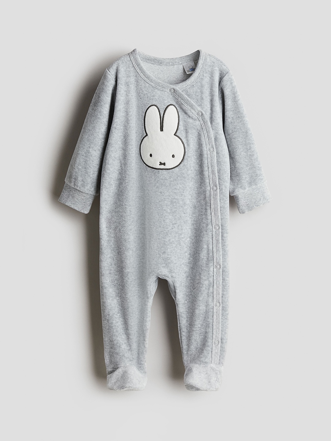 

H&M Infant Boys Printed Cotton Sleepsuit, Grey