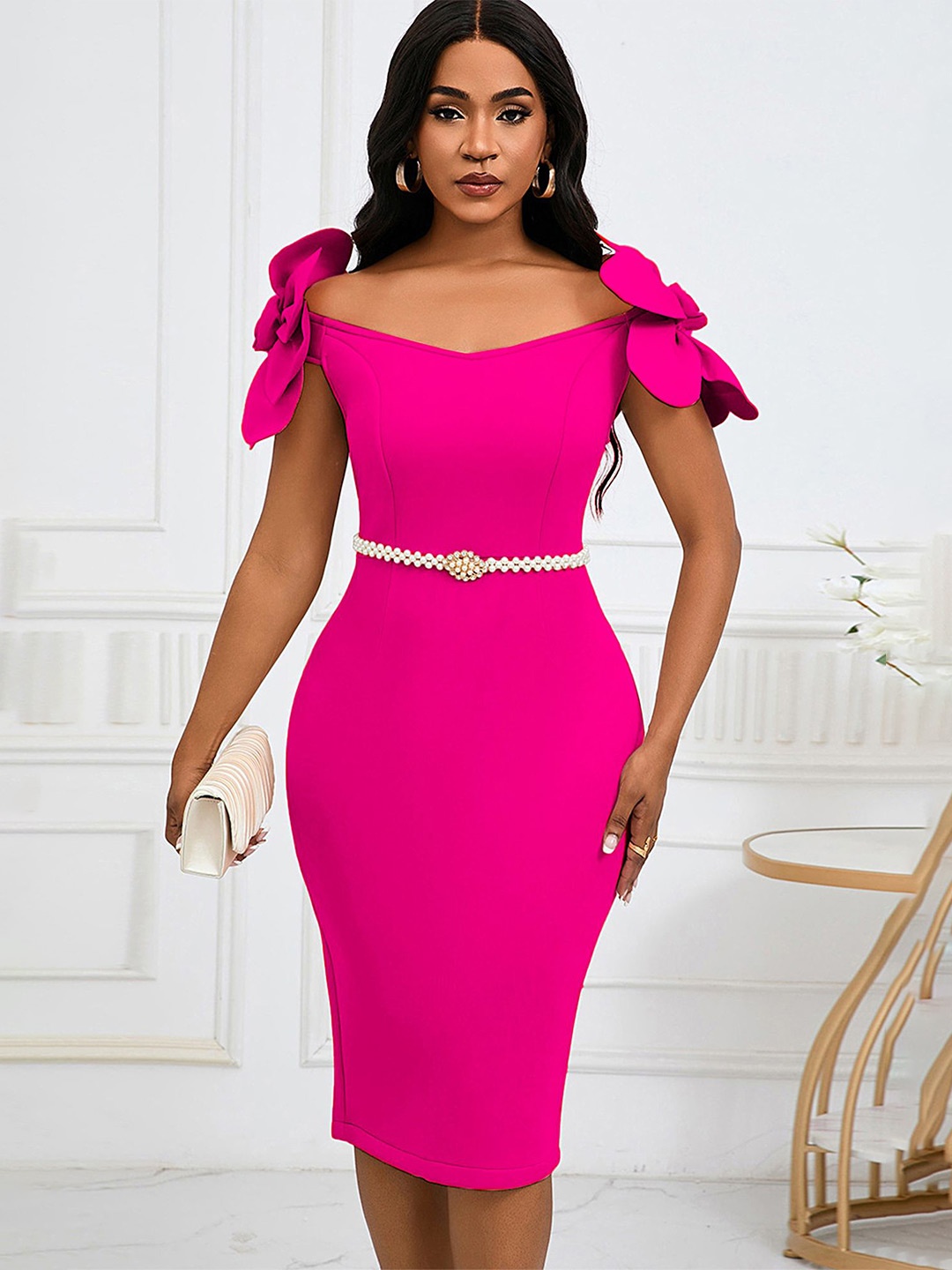 

LULU & SKY Off-Shoulder Bodycon Dress, Rose