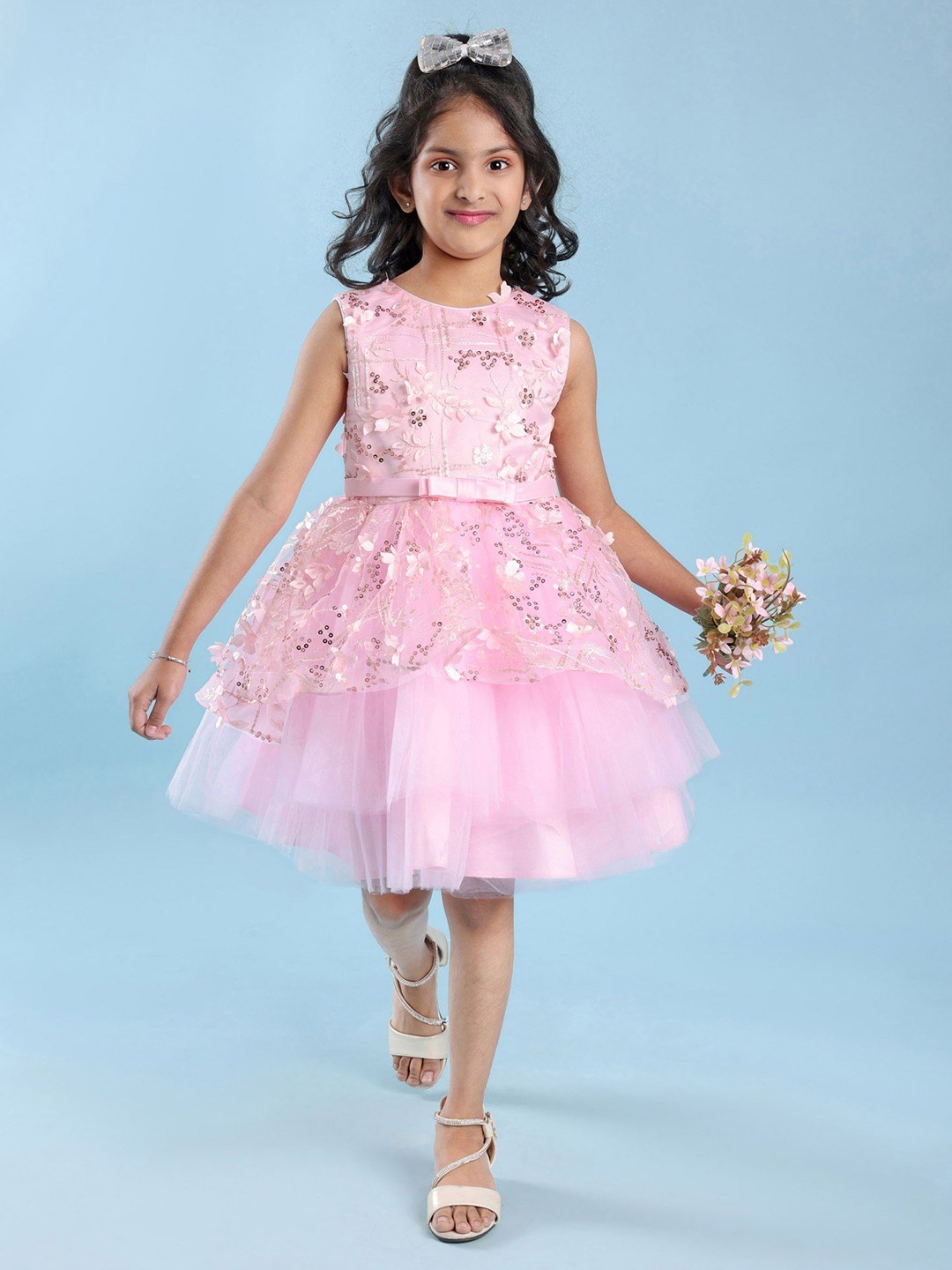 

Mark & Mia Girls Floral Sleeveless Empire Dress, Pink