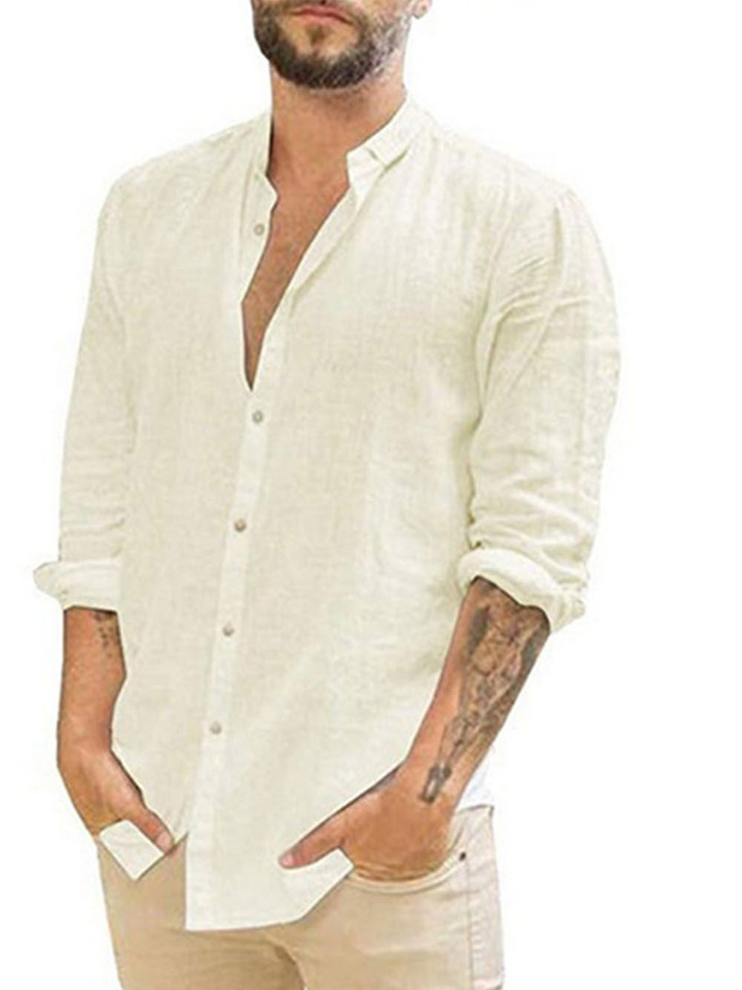 

StyleCast Men Opaque Casual Shirt, Off white