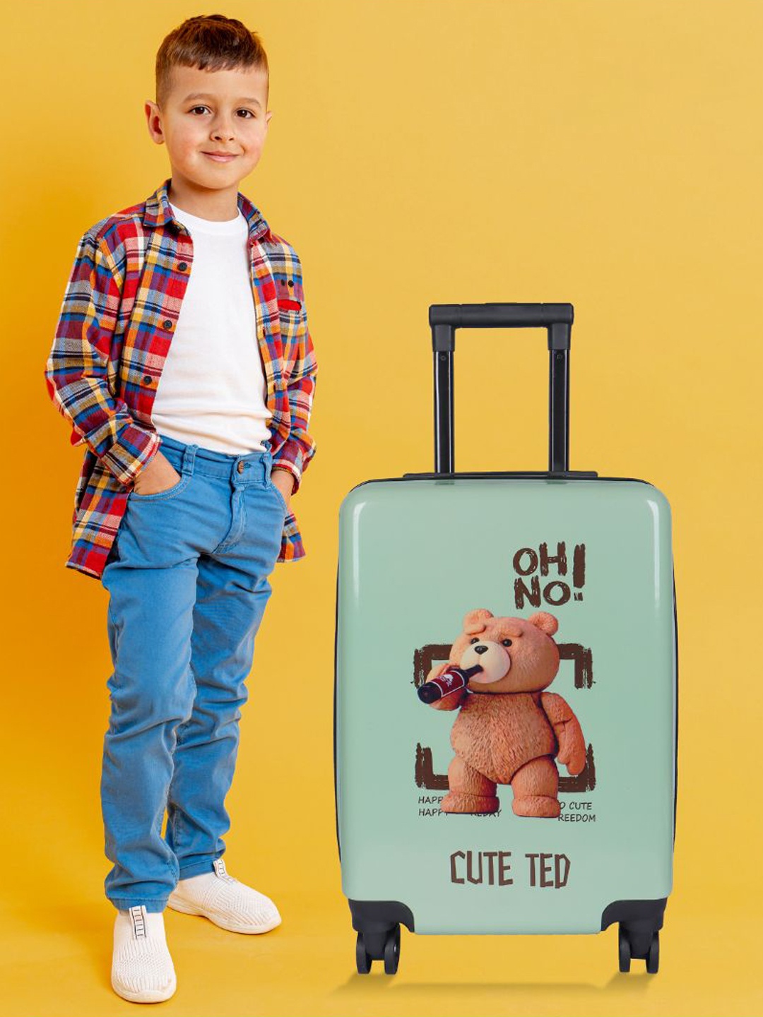 

Polo Class T Series Kids Printed Hard-Sided Trolley Bag, Green