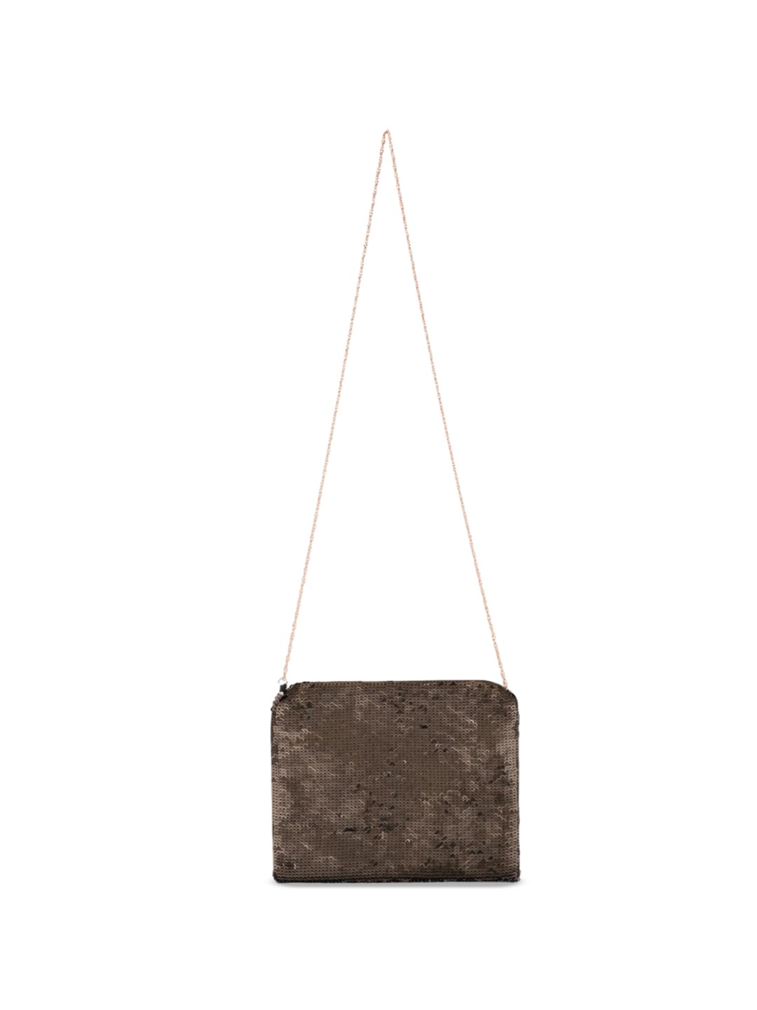 

Rediscover Fashion Women Embellished Structured Sling Bag, Brown